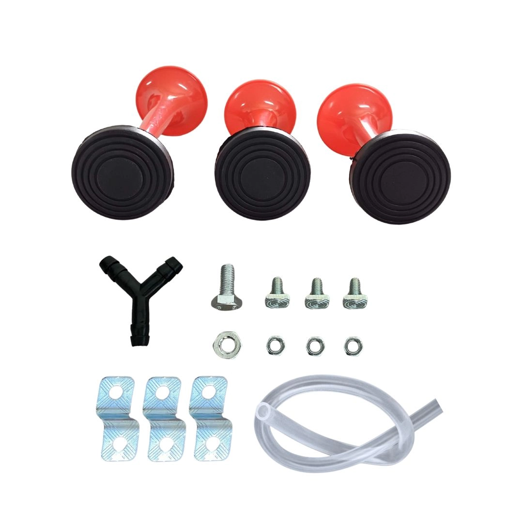 Buzina Ar Elétrica Com Compressor 3 Cornetas 12V Verdureiro