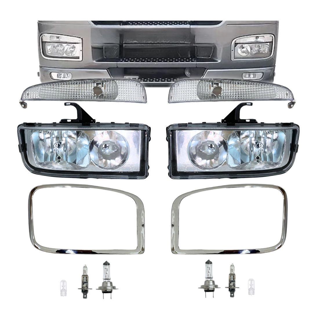 Kit Farol Principal Pisca e Moldura Para MB Axor