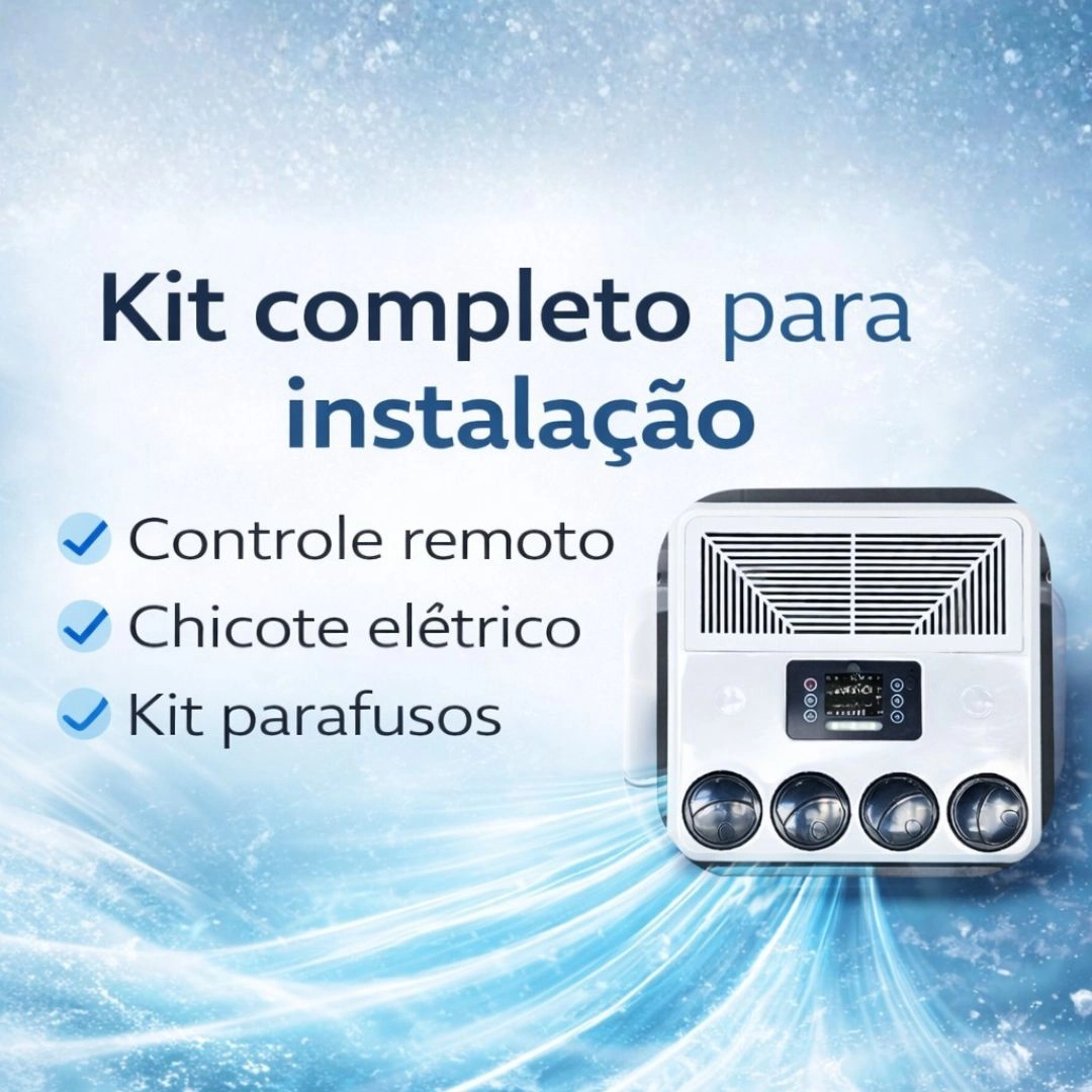 Kit Ar-Condicionado Para Caminhão Motorhome Van Trator Teto Elétrico Portátil Inverter 24v 9000 BTUs Kit Ar-Condicionado Para Caminhão Motorhome Van Trator Teto Elétrico Portátil Inverter 24v 9000 BTUs