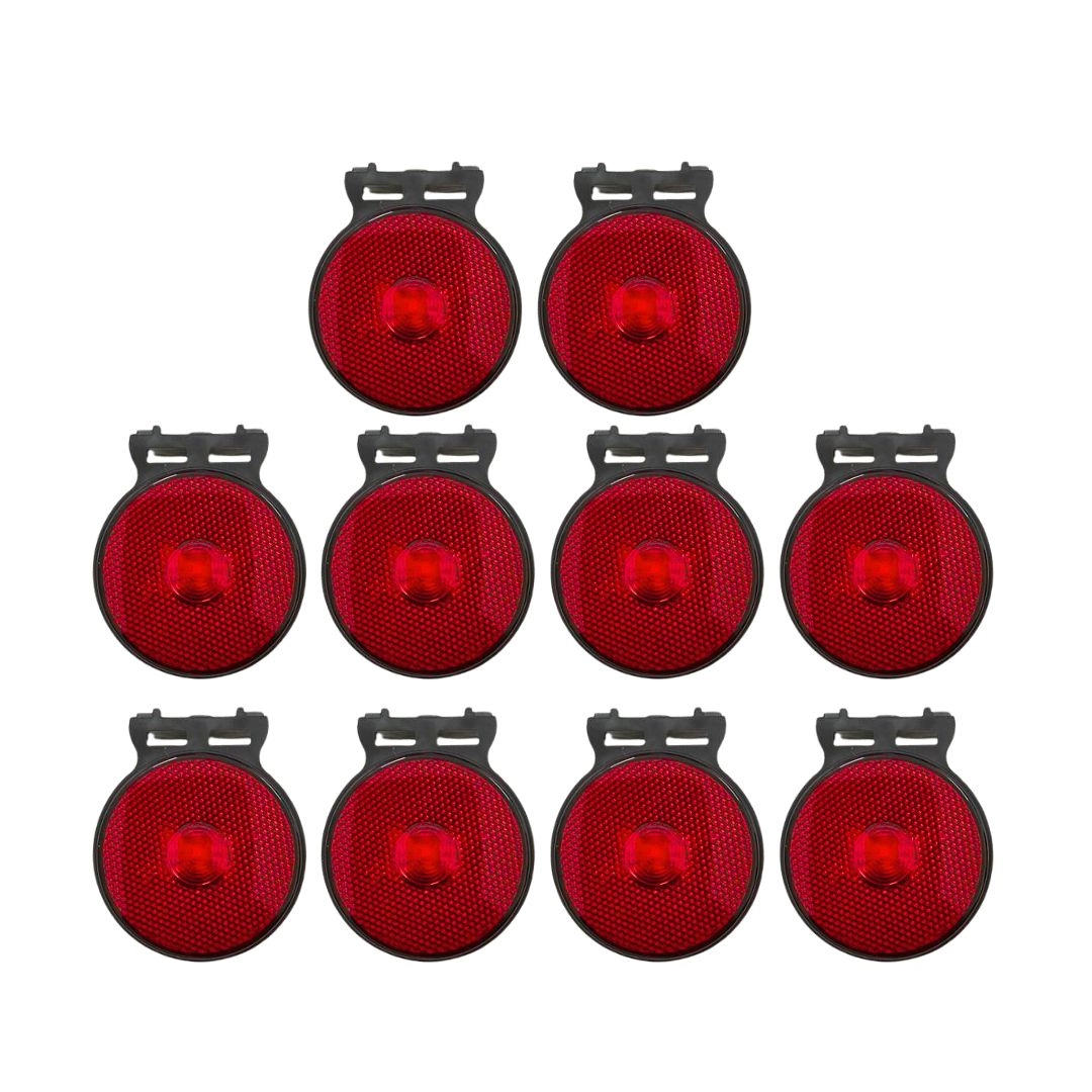 Kit 10 Lanternas Lateral Led Caminhão Carreta Com Suporte Vermelha P
