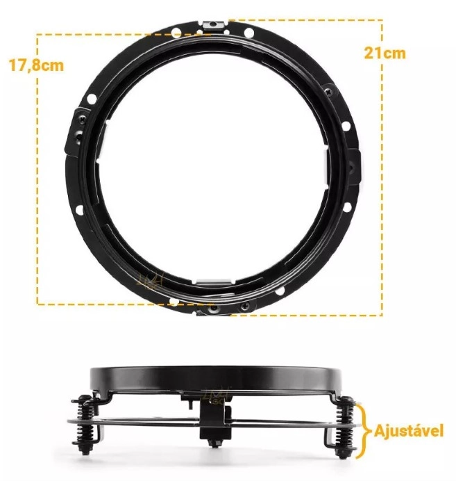 Par Suporte Farol 7 Polegadas Universal Sealed Beam Jeep