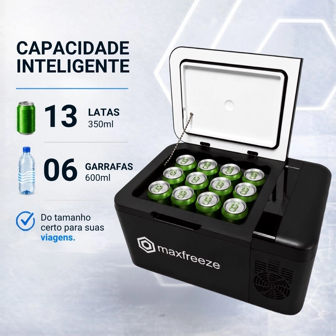 Mini Geladeira Portátil 15 Litros Freezer 12v/24v 110v/220v Caminhão Ônibus Van Carro Maxfreeze Mini Geladeira Portátil 15 Litros Freezer 12v/24v 110v/220v Caminhão Ônibus Van Carro Maxfreeze