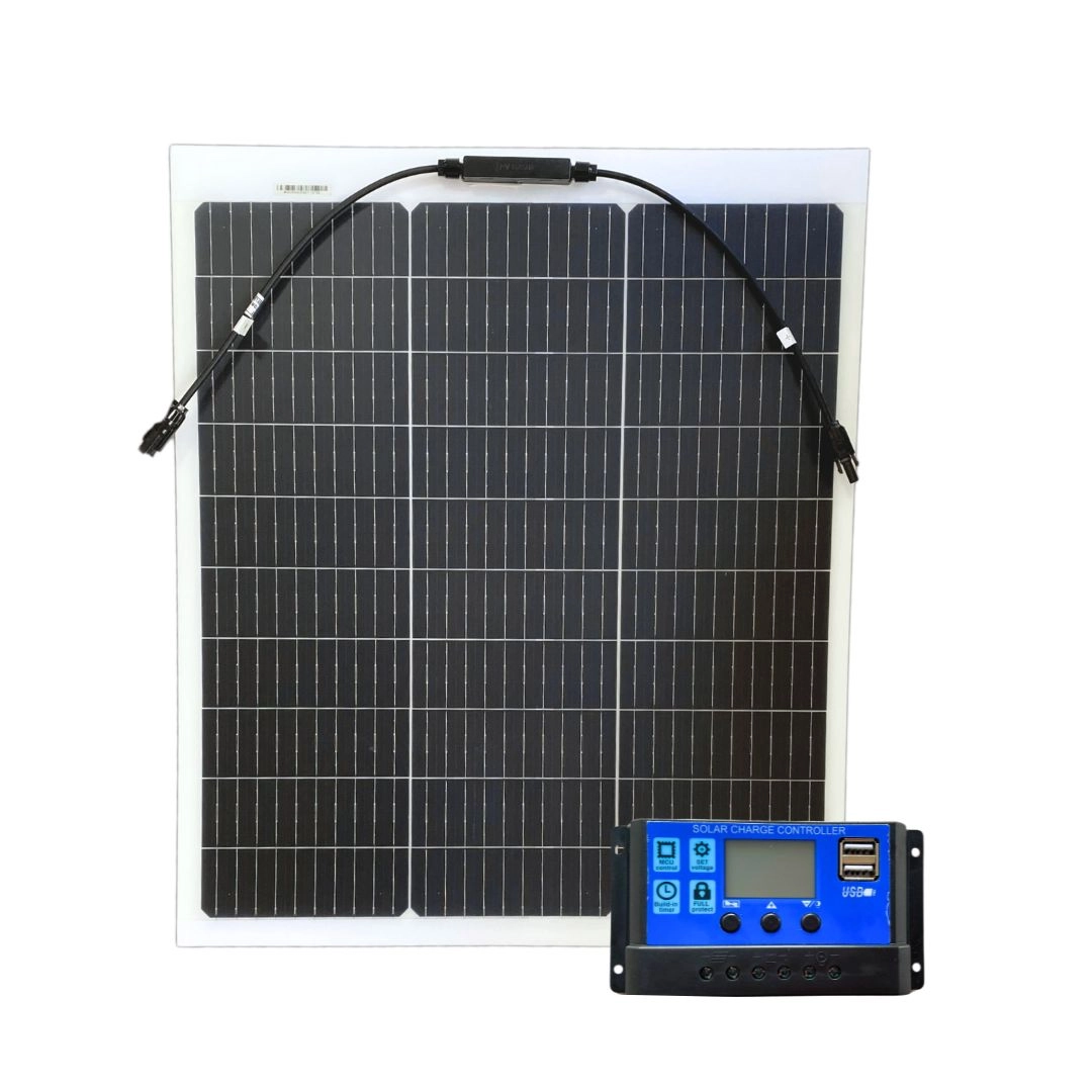 Kit Painel Solar Caminhão MotorHome 70w + Controlador Carga