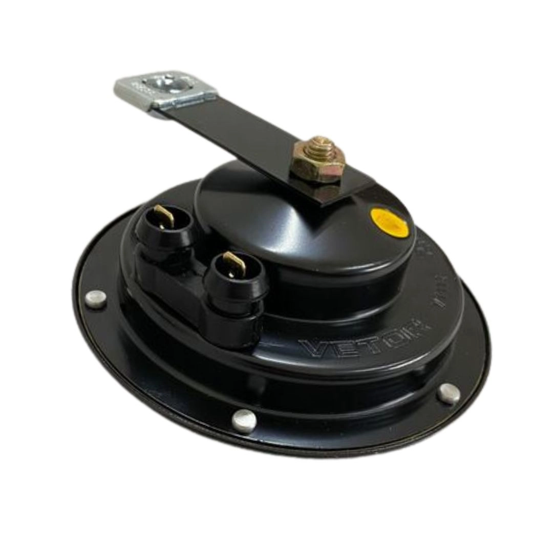 Buzina Bi-Bi Bibi 12v Disco Paquerinha 123mm Universal Com Suporte Vetor VT112 Buzina Bi-Bi Bibi 12v Disco Paquerinha 123mm Universal Com Suporte Vetor VT112