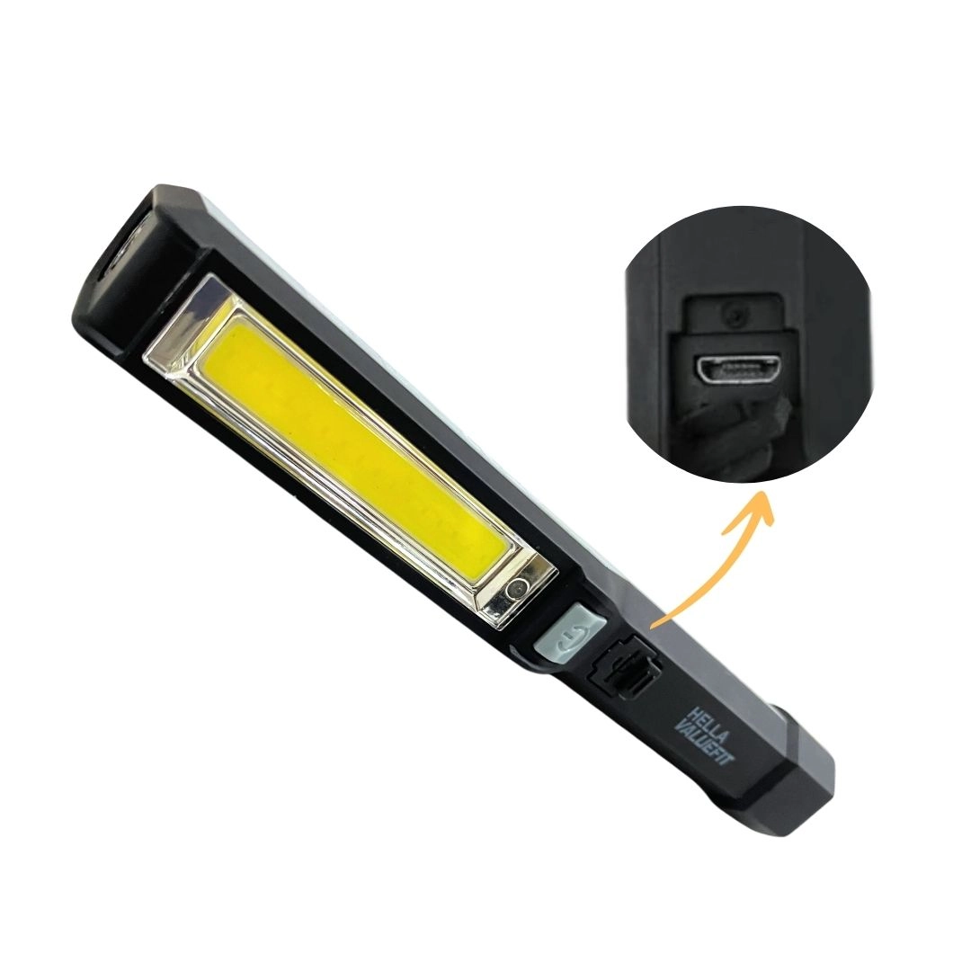 Lanterna Mão Led Pen Light Hella 17cm 2 Função Recarregável 