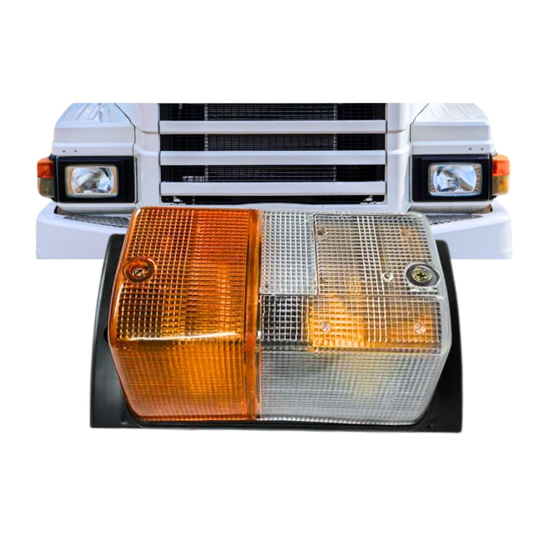 Lanterna Pisca Seta Dianteira Bicolor Para Scania T112 T113 T142 T143 R112 R113 R142 R143 Lado Esquerdo