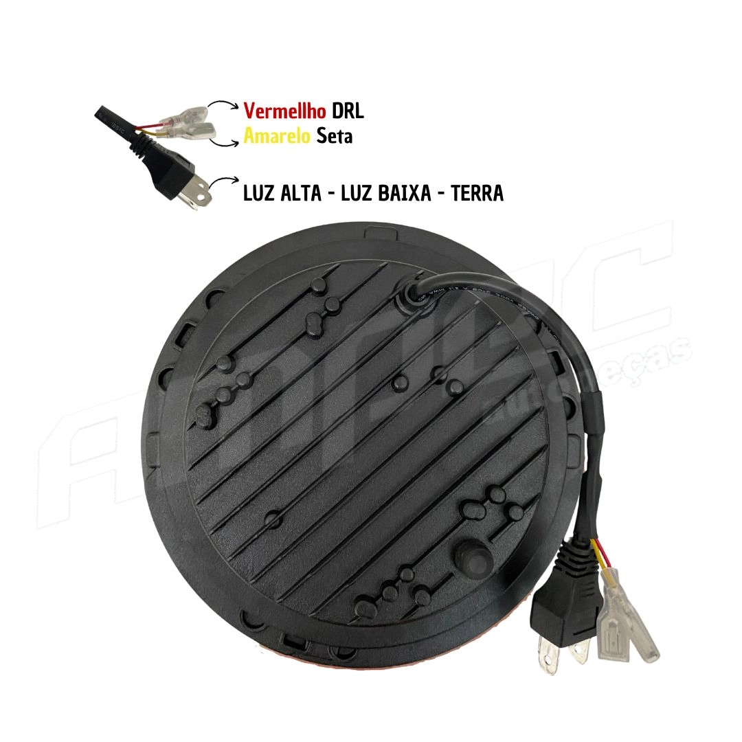 Farol Angel Eyes Led + Suporte Jeep Troller Fusca Kombi Farol Angel Eyes Led + Suporte Jeep Troller Fusca Kombi