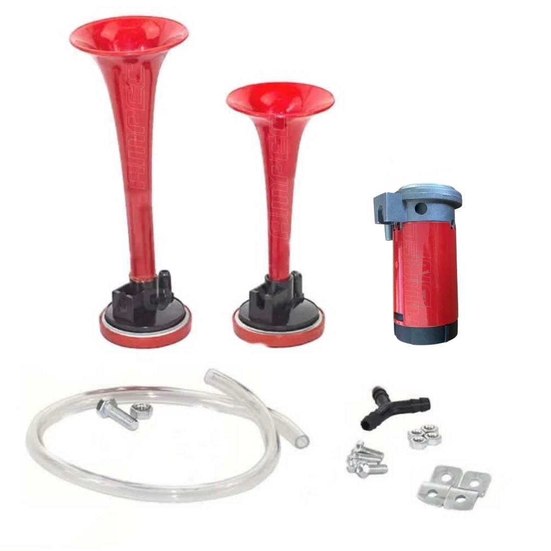 Buzina Marítima c/ Compressor e Mangueira 2 Cornetas 12V 