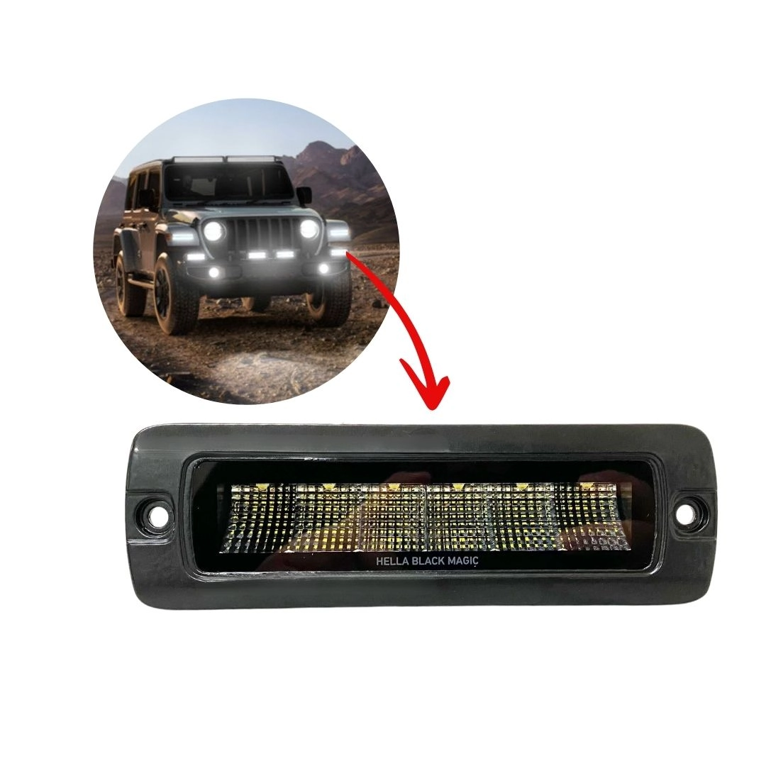 Mini Barra Led Farol Embutir Auxiliar Black Magic Hella