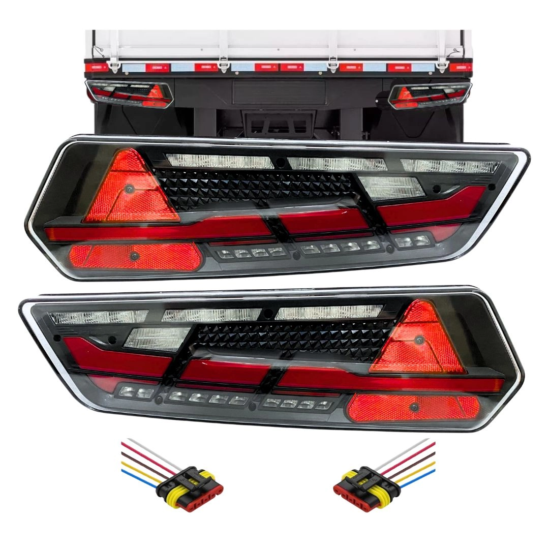 Kit Lanterna Traseira Multi Vision 24V Sequencial + Chicote