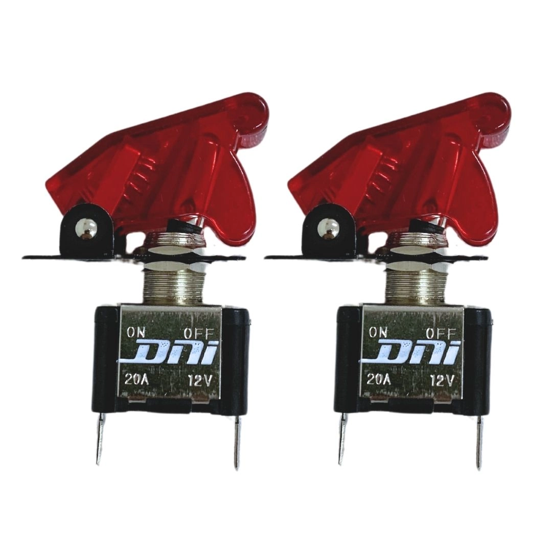 Kit 2 Chave Botão Liga Desliga 2 Posições 12v Vermelha LED