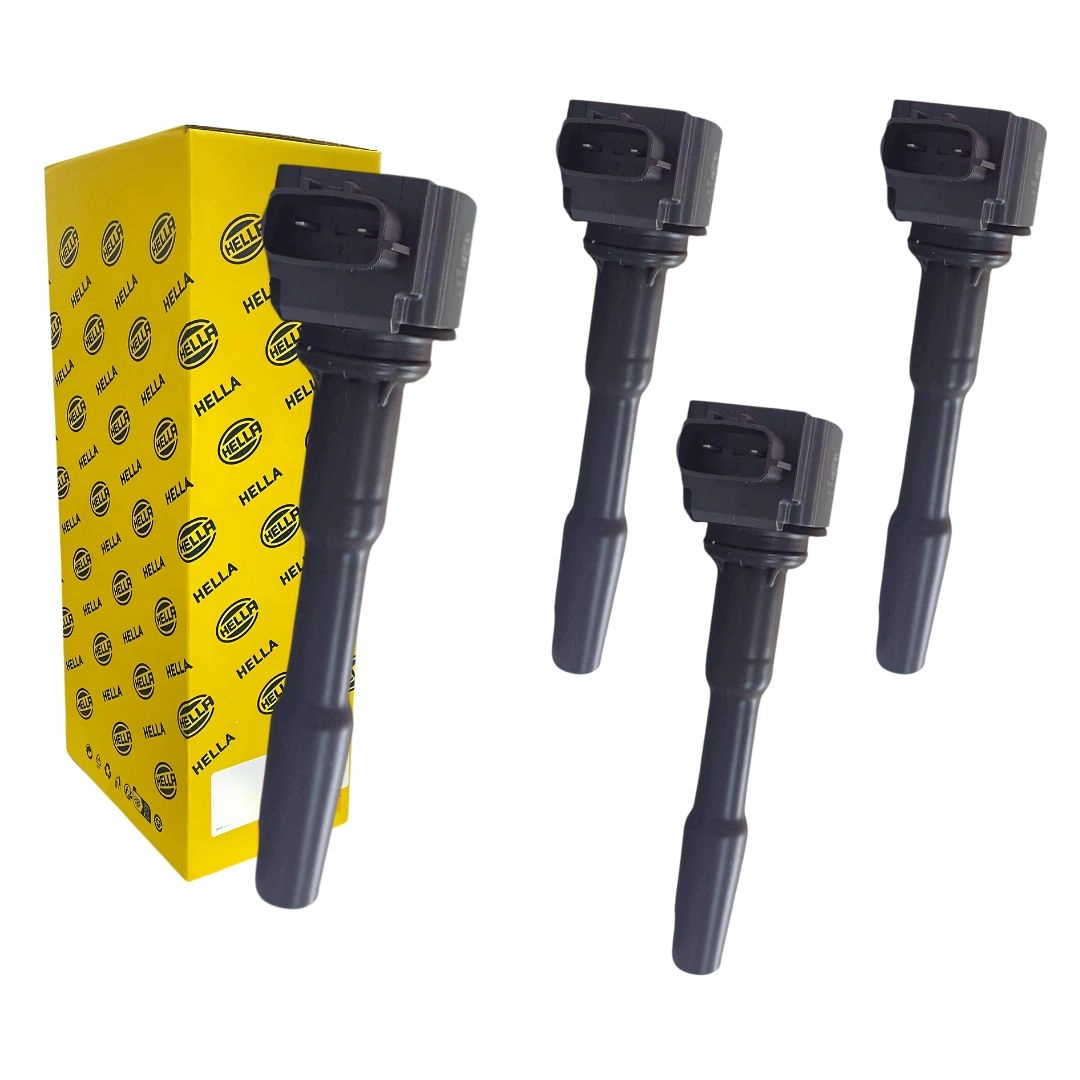 Kit 4 Bobina de Ignição Para Renault Duster Captur 1.6 Hella
