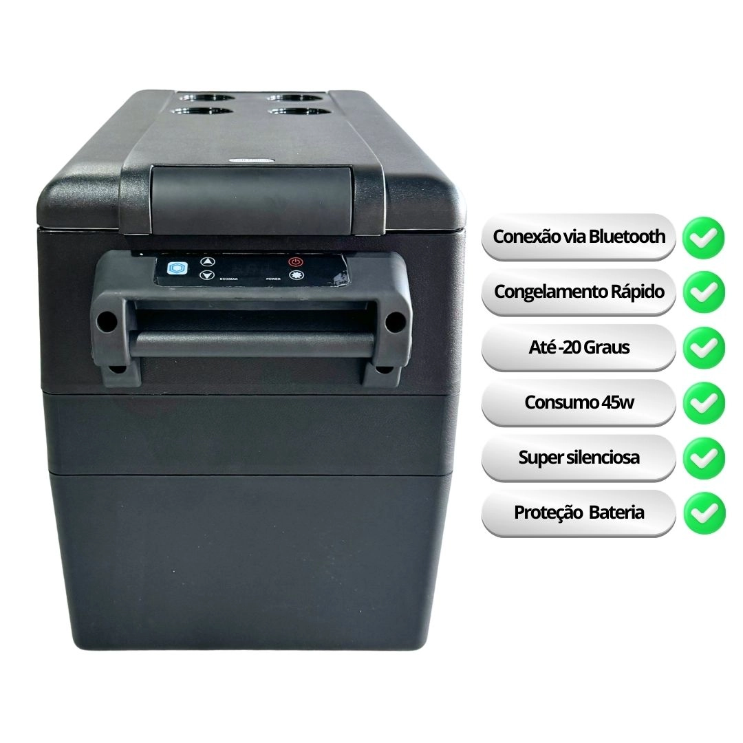 Mini Geladeira Portátil 45 Litros Para Caminhão Ônibus Van 12V/24V 110v/220v