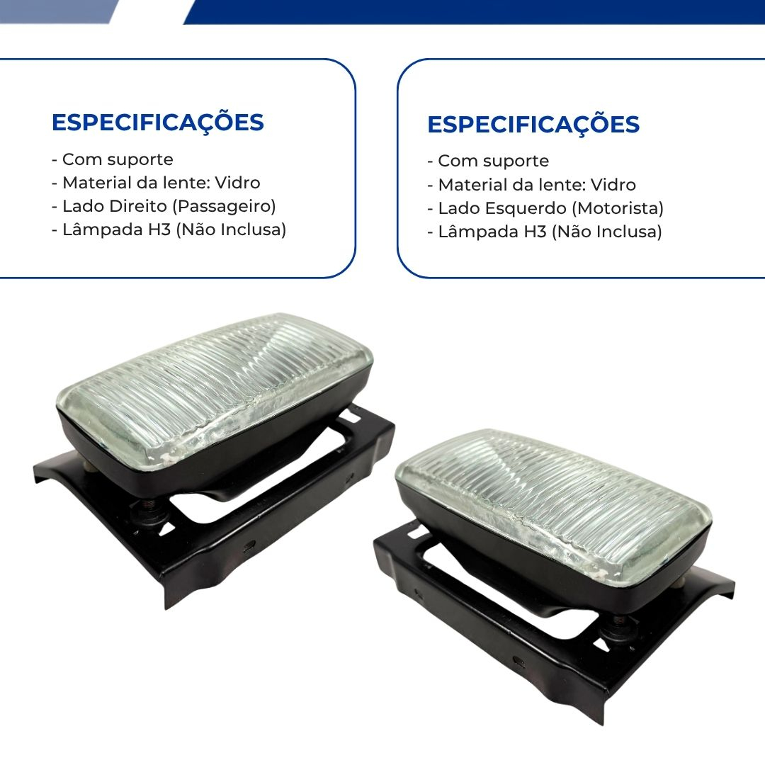 Par Farol Auxiliar de Milha Neblina Lado Esquerdo e Lado Direito Vidro com Suporte Ford Escort Verona 1987 a 1992 VW Apollo 1990 a 1992 Par Farol Auxiliar de Milha Neblina Lado Esquerdo e Lado Direito Vidro com Suporte Ford Escort Verona 1987 a 1992 VW Apollo 1990 a 1992