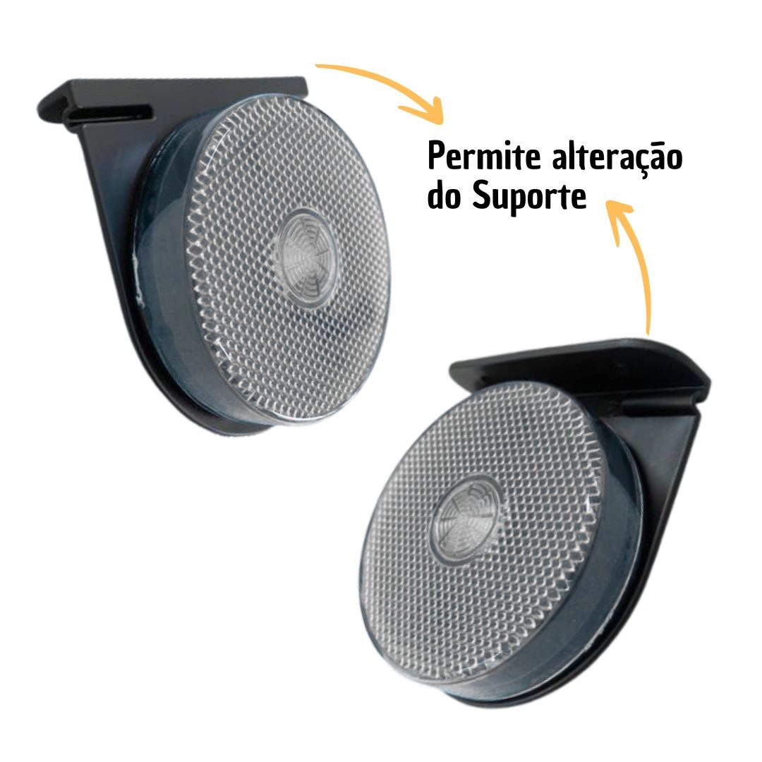 Lanterna Lateral LED Para Caminhão Reboque Randon Guerra Facchini Bivolt Cristal Com Suporte