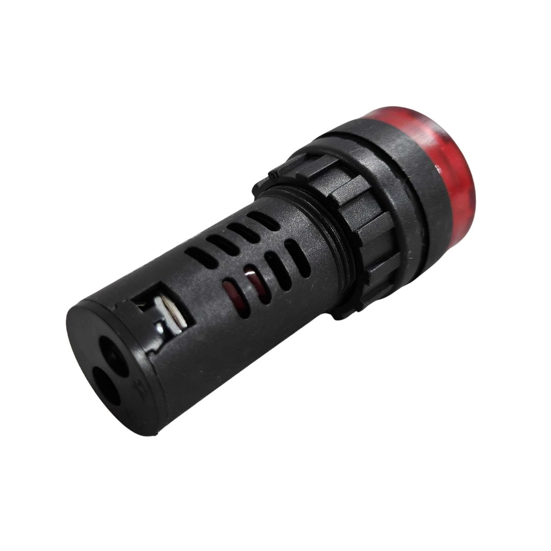 Alarme Sonoro Buzzer Sinaleiro LED Vermelho 22mm 220V DNI