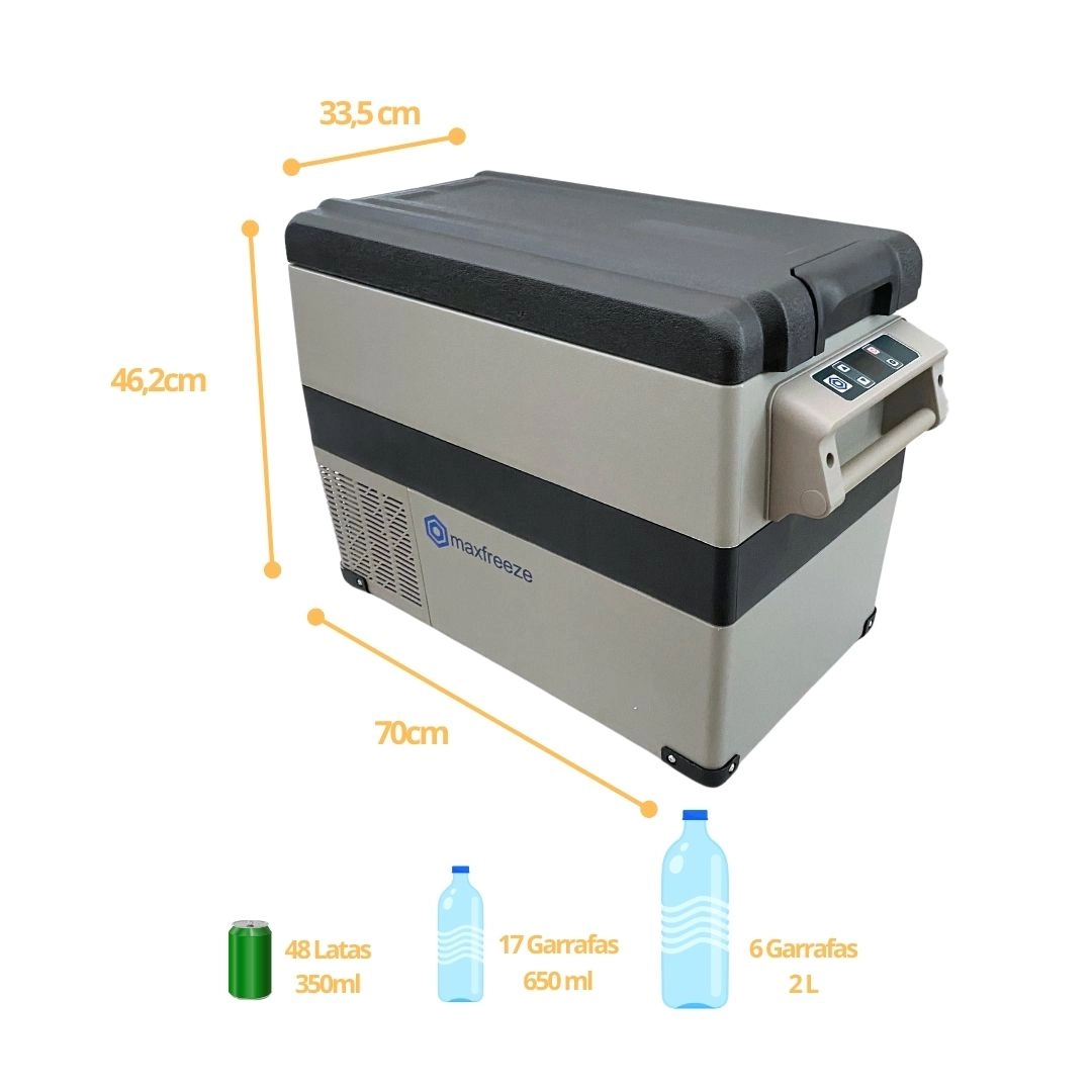 Geladeira Portátil 45L 12v/24v 110v/220v Caminhão Ônibus Van
