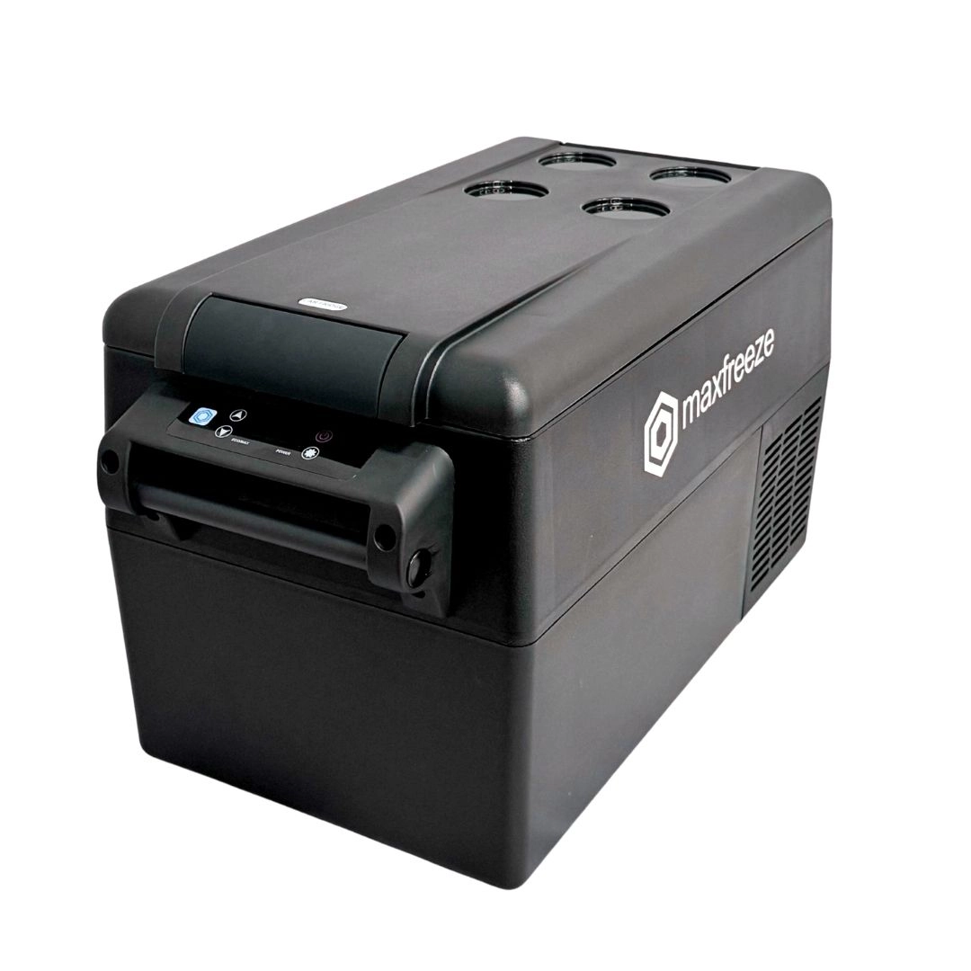 Geladeira Portátil Preta 35 Litros Freezer 12v/24v 110v/220v Caminhão Ônibus Van Carro Bluetooth Maxfreeze