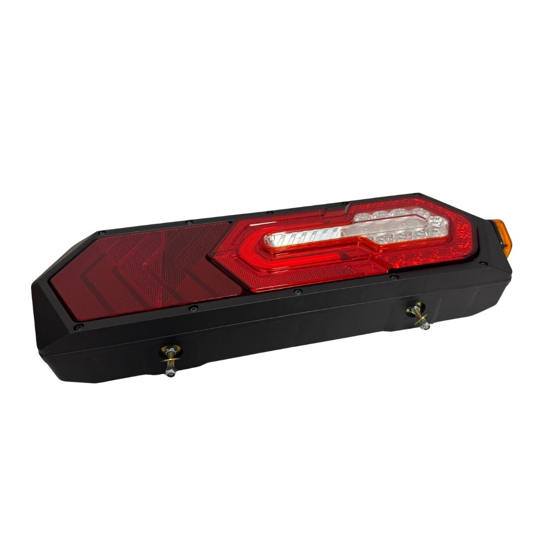 Lanterna Traseira LED 12V 24V Com Guia de Luz Lado Esquerdo Caminhão Carreta Sinalsul