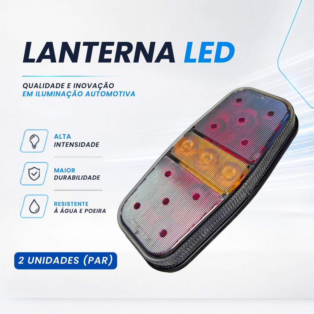 Par Lanterna Traseira Canoinha LED 12v Universal Carretinha Reboque Sinal Sul 2133 12