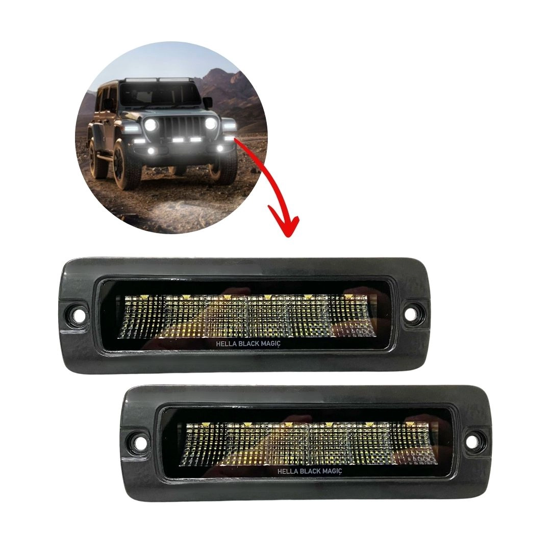 Par Mini Barra Led Farol Embutir Auxiliar Black Magic Hella Par Mini Barra Led Farol Embutir Auxiliar Black Magic Hella