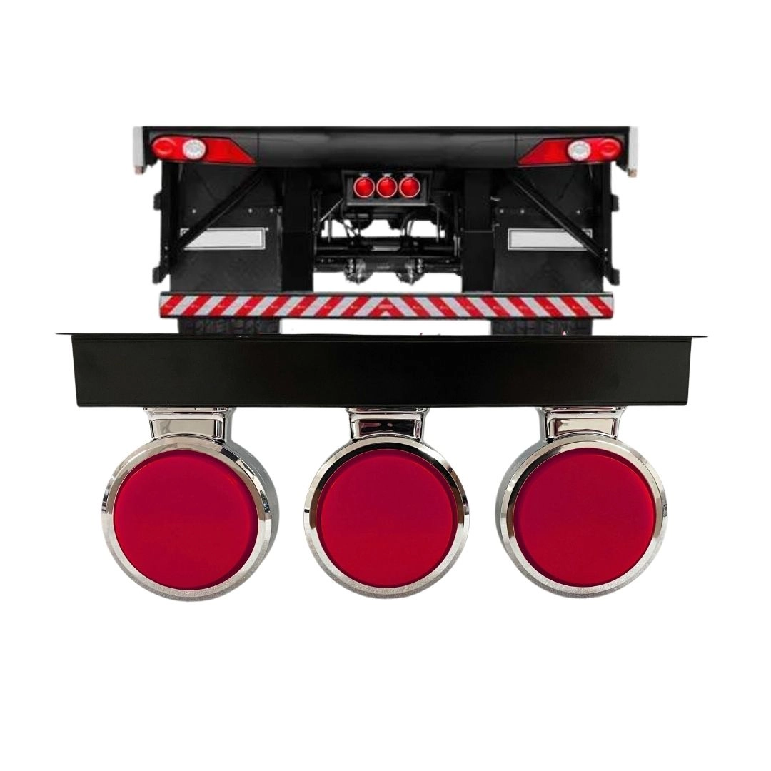 Kit 3 Lanterna Bojuda Foguinho LED Cromada Vermelha Suporte