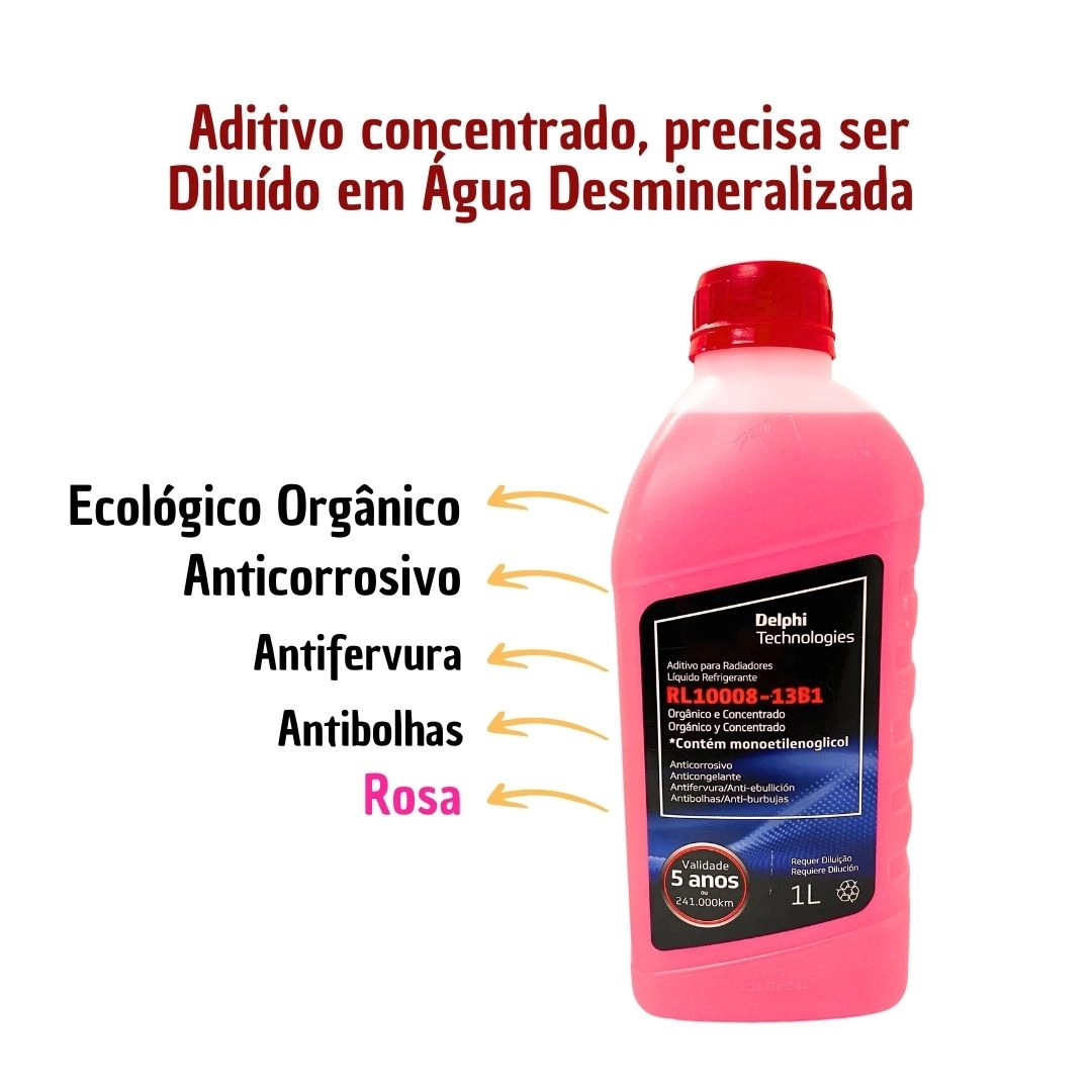 3 Aditivo Radiador Super Concentrado Organico Rosa Delphi 3L 3 Aditivo Radiador Super Concentrado Organico Rosa Delphi 3L