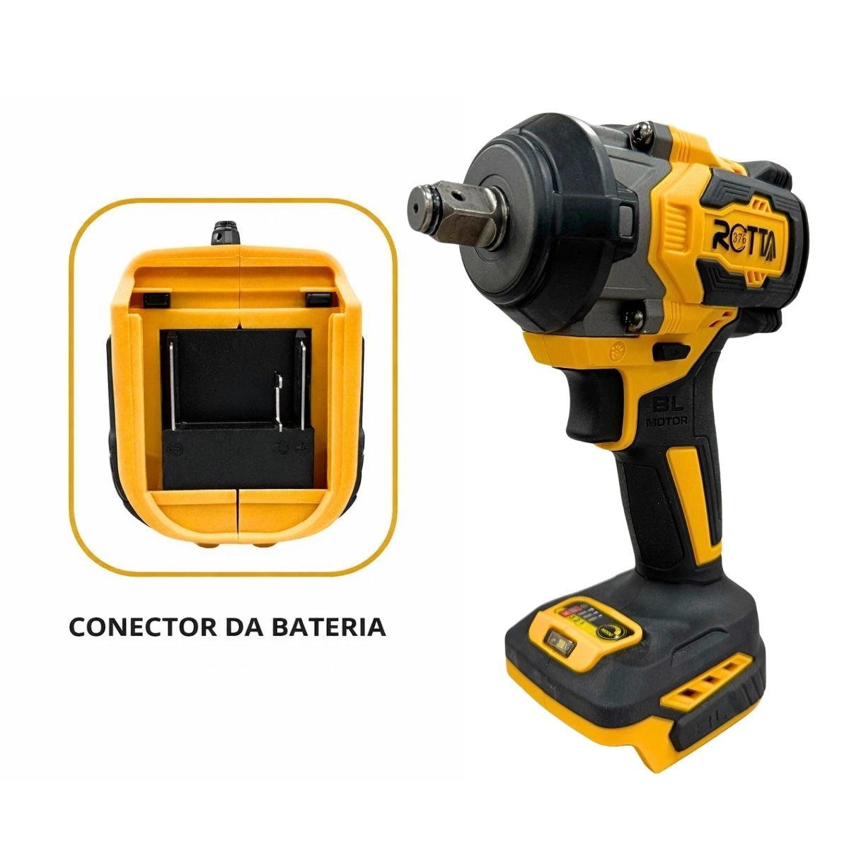 Parafusadeira Mini Chave De Impacto A Bateria 21V 1/2" 4000mAh Bivolt Motor Brushless Com Maleta
