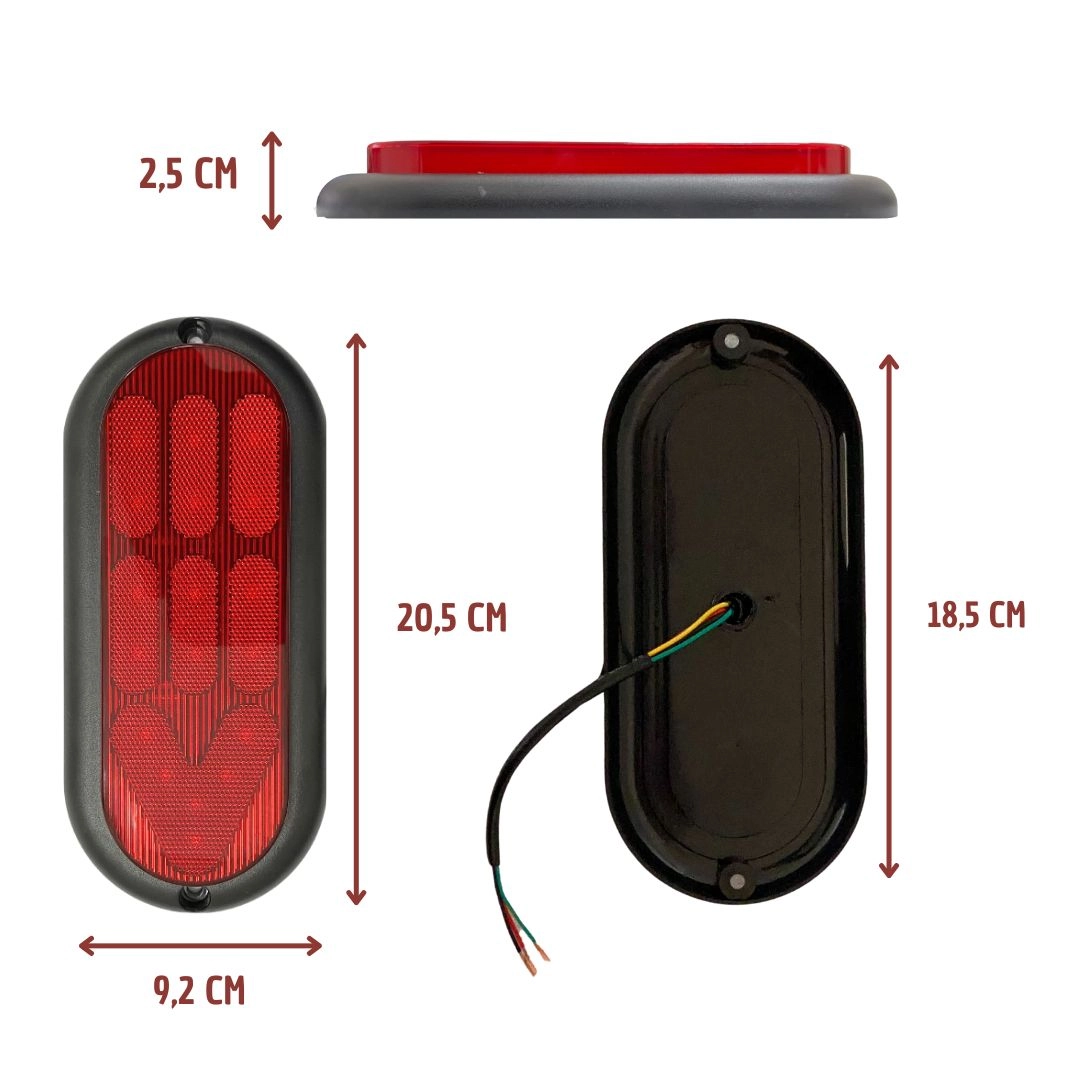 Par Lanterna Traseira Carretinha Universal 18 Leds Vermelha Par Lanterna Traseira Carretinha Universal 18 Leds Vermelha