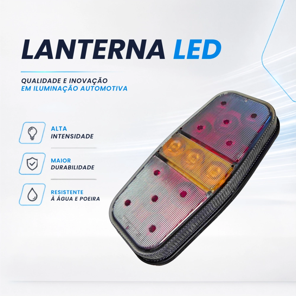 Lanterna Traseira Canoinha LED 12v Universal Carretinha Reboque Sinal Sul 2133 12 Lanterna Traseira Canoinha LED 12v Universal Carretinha Reboque Sinal Sul 2133 12