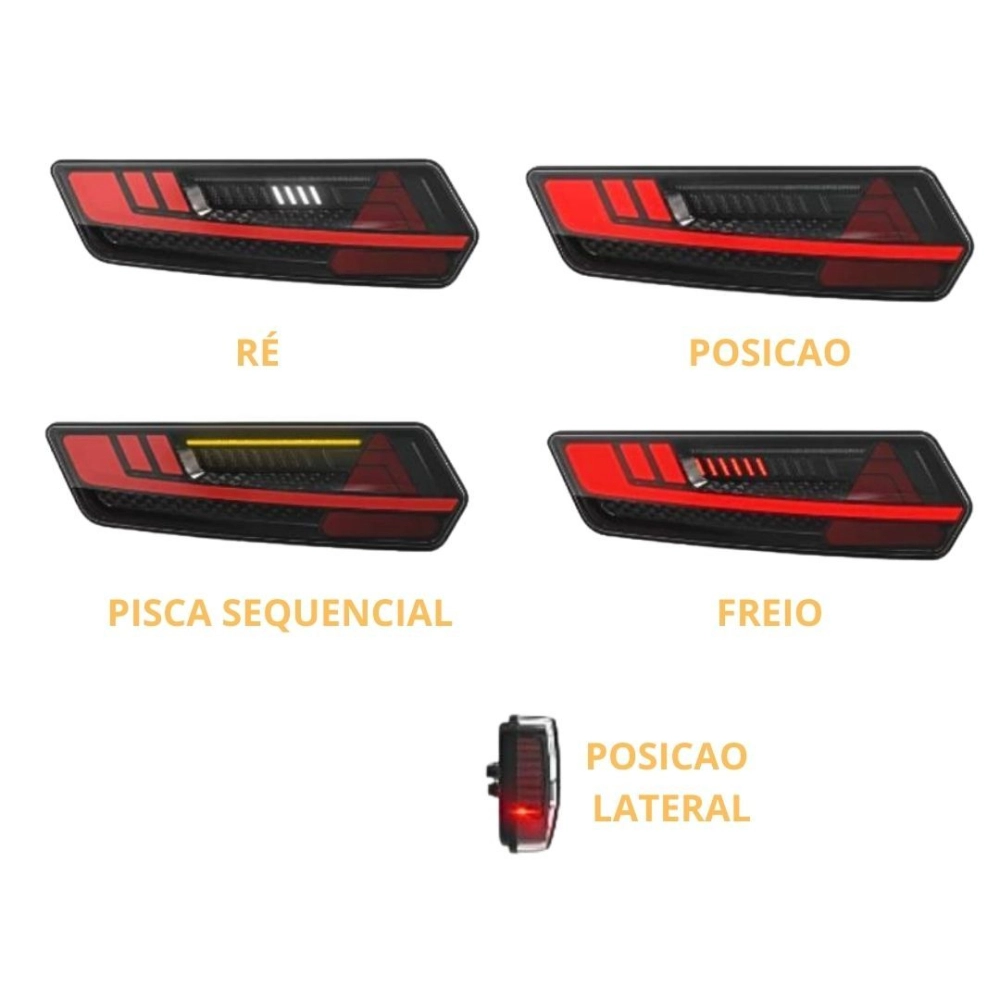 Lanterna Traseira LED Multifunção 24V Flashing Lado Direito Lanterna Traseira Caminhão Full Led