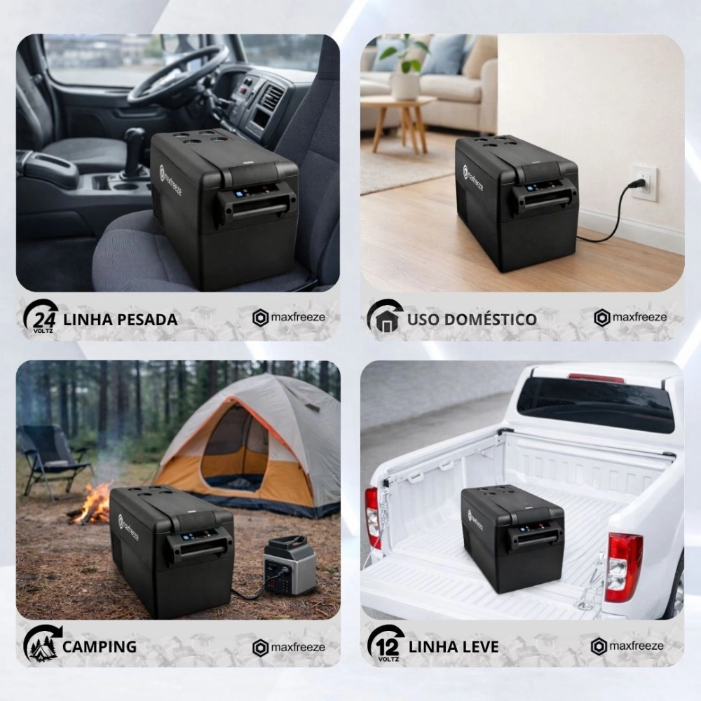 Mini Geladeira Portátil 45 Litros Para Caminhão Ônibus Van 12V/24V 110v/220v Mini Geladeira Portátil 45 Litros Para Caminhão Ônibus Van 12V/24V 110v/220v