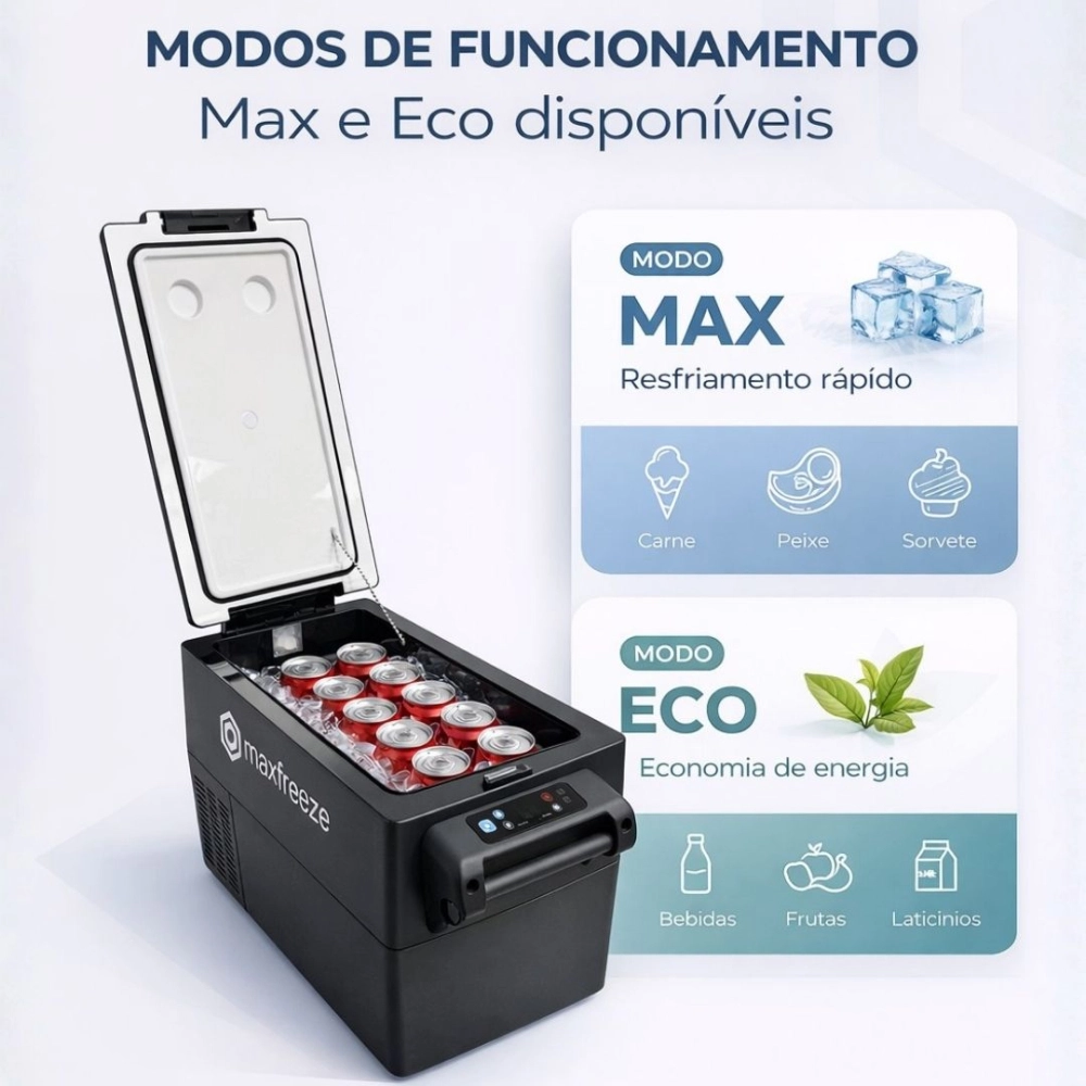 Mini Geladeira Portátil 45 Litros Para Caminhão Ônibus Van 12V/24V 110v/220v Mini Geladeira Portátil 45 Litros Para Caminhão Ônibus Van 12V/24V 110v/220v