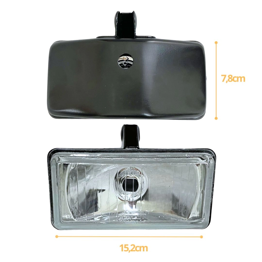 Farol Auxiliar Milha Retangular Universal H3 152x178mm Farol Auxiliar Milha Retangular Universal H3 152x178mm