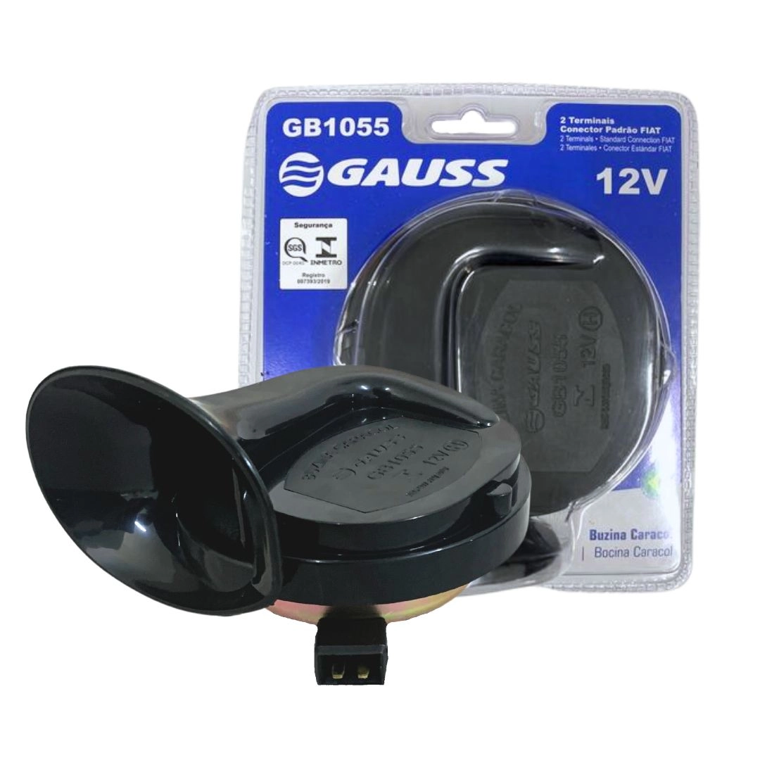 Buzina Caracol Para Fiat Palio Após 1996 110dB Com Suporte Buzina Palio Gauss GB1055 Buzina Caracol Para Fiat Palio Após 1996 110dB Com Suporte Buzina Palio Gauss GB1055