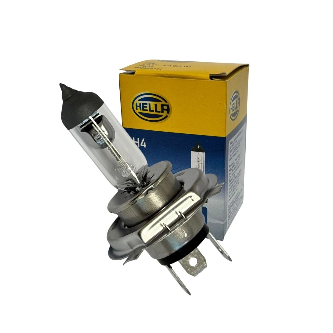 Lâmpada H4 12v 60w / 55w Farol Alto e Baixa Automotiva Halógena Base P43T-38 Hella Lâmpada H4 12v 60w / 55w Farol Alto e Baixa Automotiva Halógena Base P43T-38 Hella