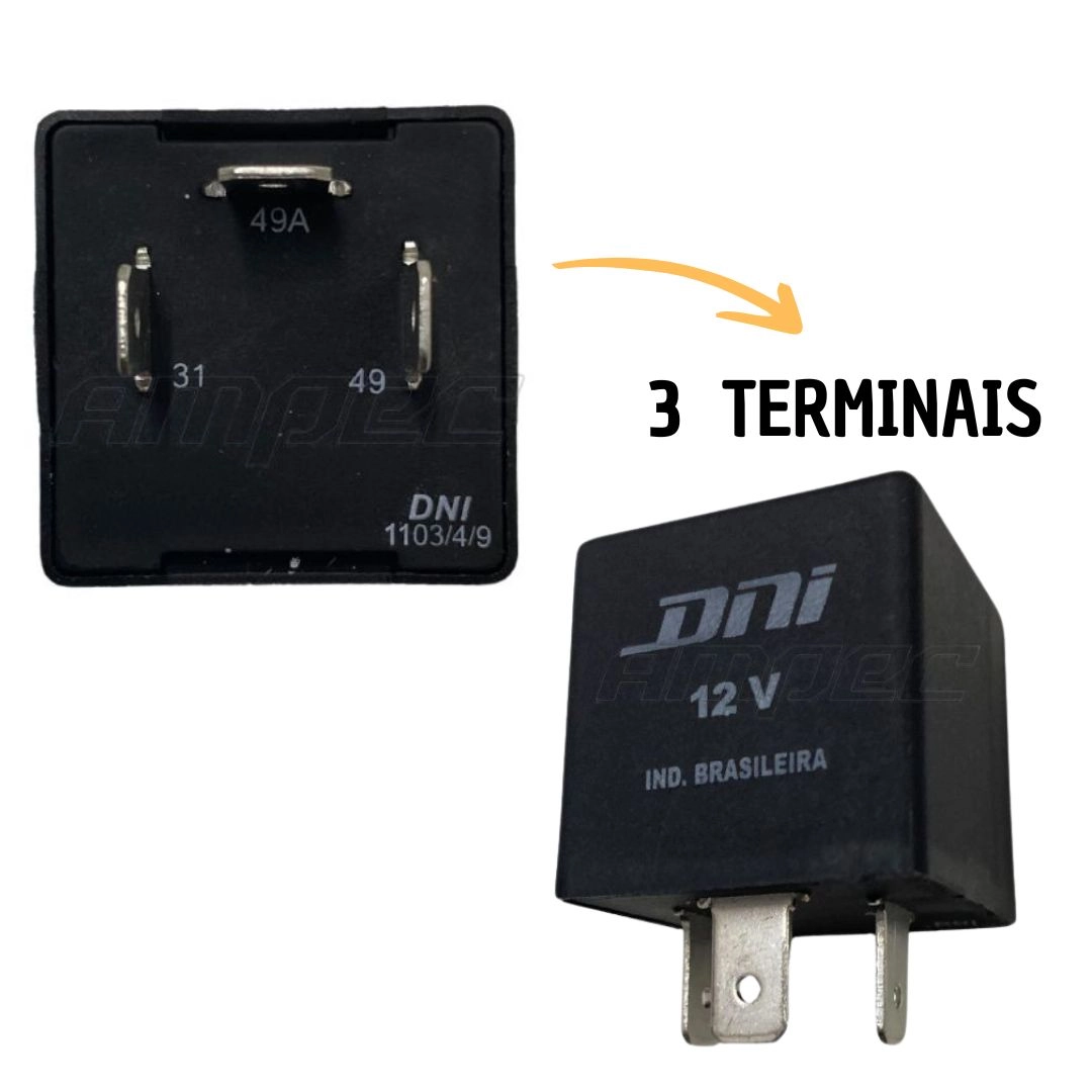Kit 10 Rele Pisca 3 Terminais 12V S/ Suporte Palio Strada Kit 10 Rele Pisca 3 Terminais 12V S/ Suporte Palio Strada