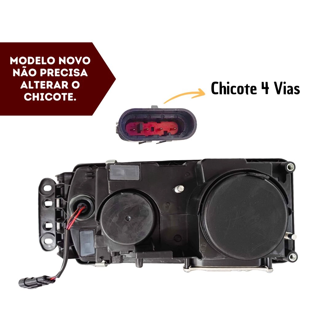 Farol Para Iveco Stralis Hi-way Cromado Led Com Chicote LD Farol Para Iveco Stralis Hi-way Cromado Led Com Chicote LD