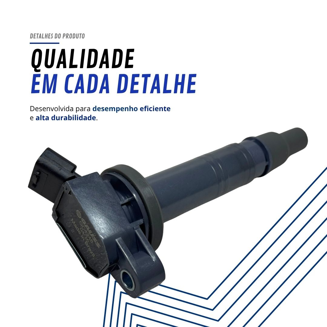 Kit 4 Bobinas de Ignição Tipo Caneta 4 Pinos Toyota Hilux 2.7 16V Flex Gasolina 2008 a 2023 RAV4 2.0 2.4 Gauss GAGC4248 Kit 4 Bobinas de Ignição Tipo Caneta 4 Pinos Toyota Hilux 2.7 16V Flex Gasolina 2008 a 2023 RAV4 2.0 2.4 Gauss GAGC4248