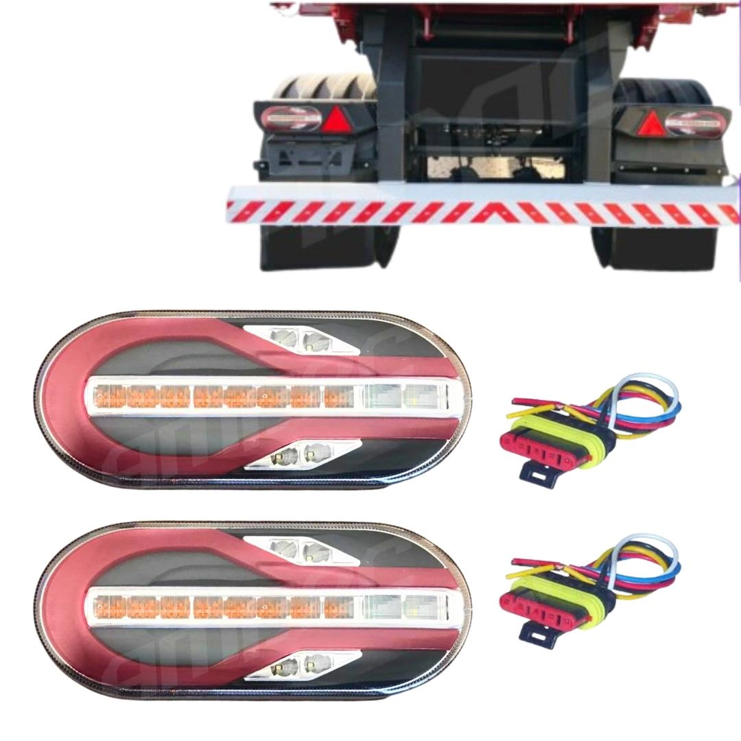 Kit Lanterna Traseira LED 24V Carreta Randon Módulo Cristal Kit Lanterna Traseira LED 24V Carreta Randon Módulo Cristal