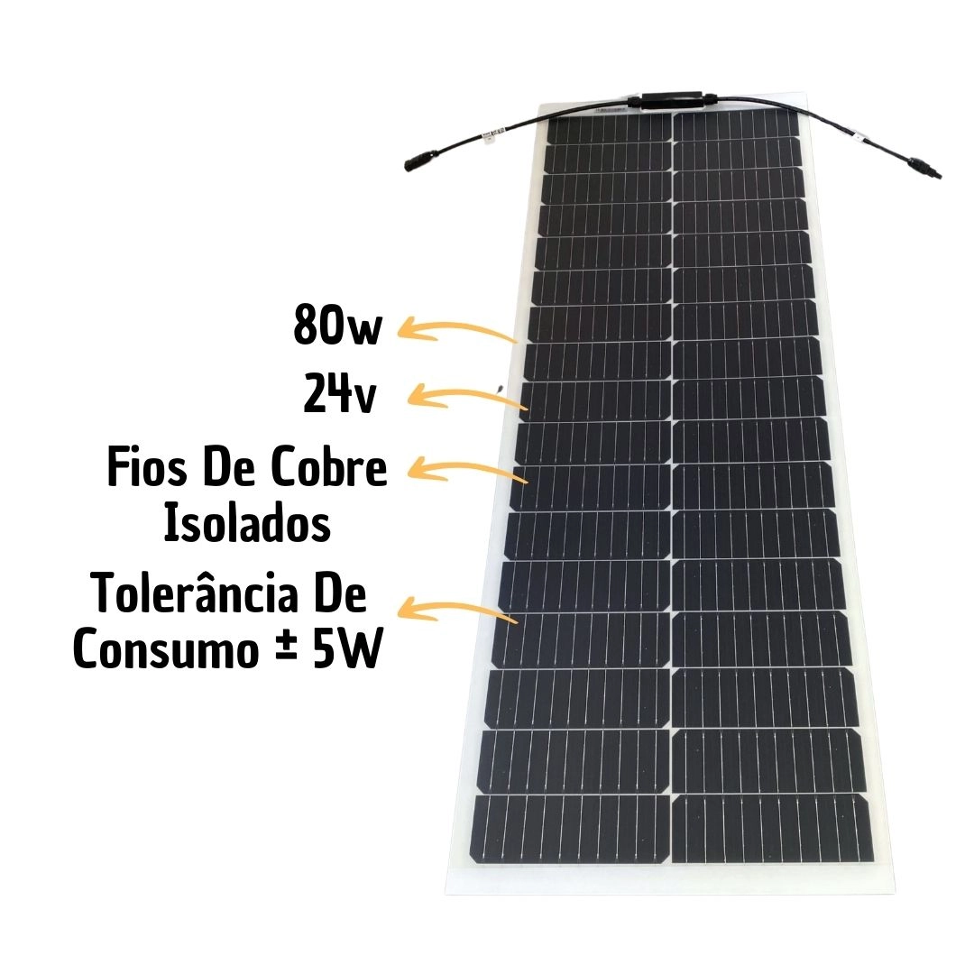 Kit Painel Solar Caminhão MotorHome 80w + Controlador Carga