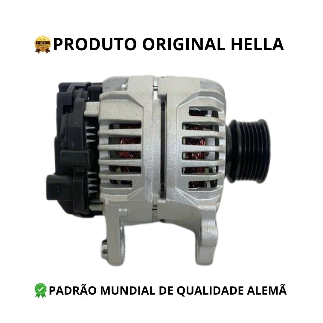 Alternador de Energia Elétrica 12V 90A Polia Estriada 6 Canais Linha VW Gol GTI Quadrado G2 Bola G3 Fox Golf Polo Kombi 