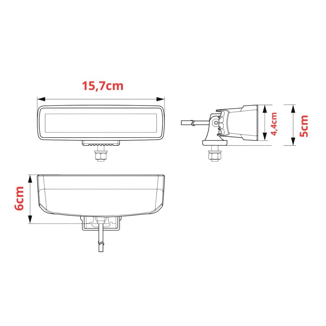 Par Barra Led Farol Neblina Auxiliar Black Magic Flood Hella