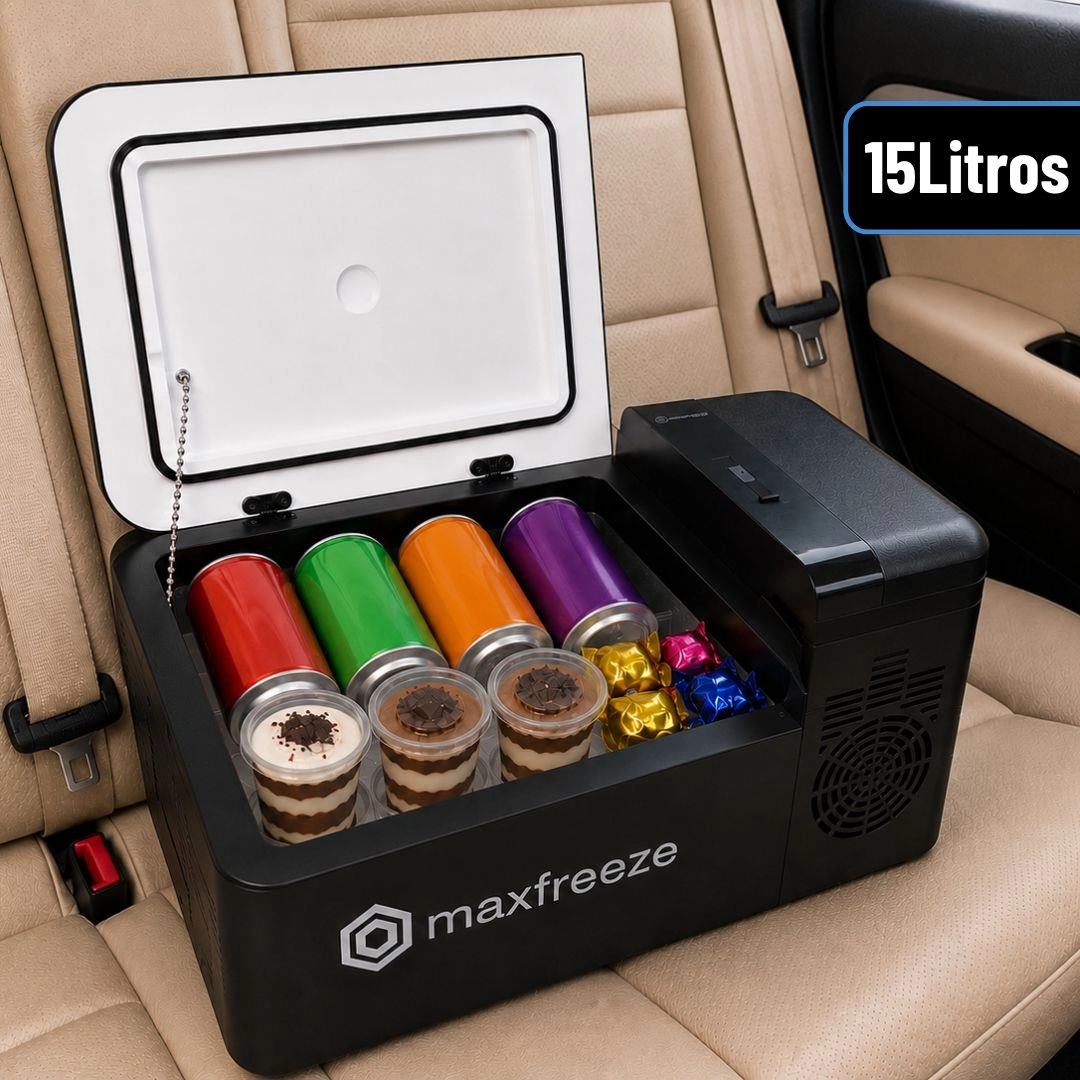 Mini Geladeira Portátil 15 Litros Freezer 12v/24v 110v/220v Caminhão Ônibus Van Carro Maxfreeze Mini Geladeira Portátil 15 Litros Freezer 12v/24v 110v/220v Caminhão Ônibus Van Carro Maxfreeze