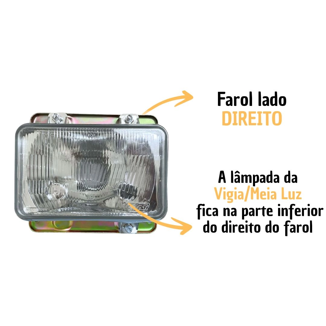 Kit 4 Farol Para MB Bicudo 93 a 04 + lâmpada 12V