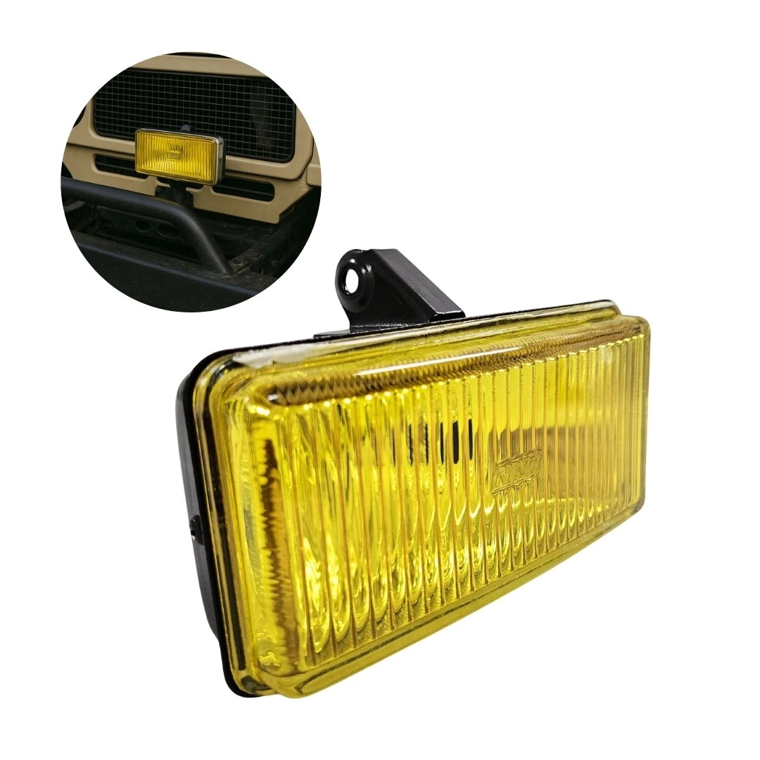 Par Farol Auxiliar Retangular 152x78mm Vidro Amarela