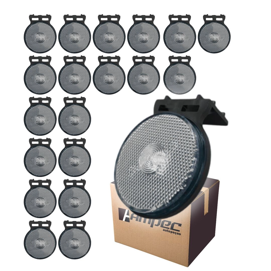 Kit 20 Lanternas Lateral Led Caminhão Carreta Com Suporte Cristal P