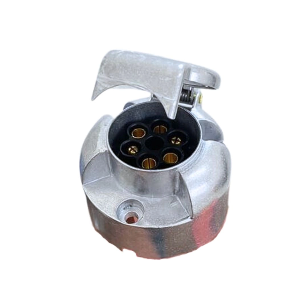 Tomada Plug Engate Carretinha Conector Fêmea 6 Polos Metal Alumínio