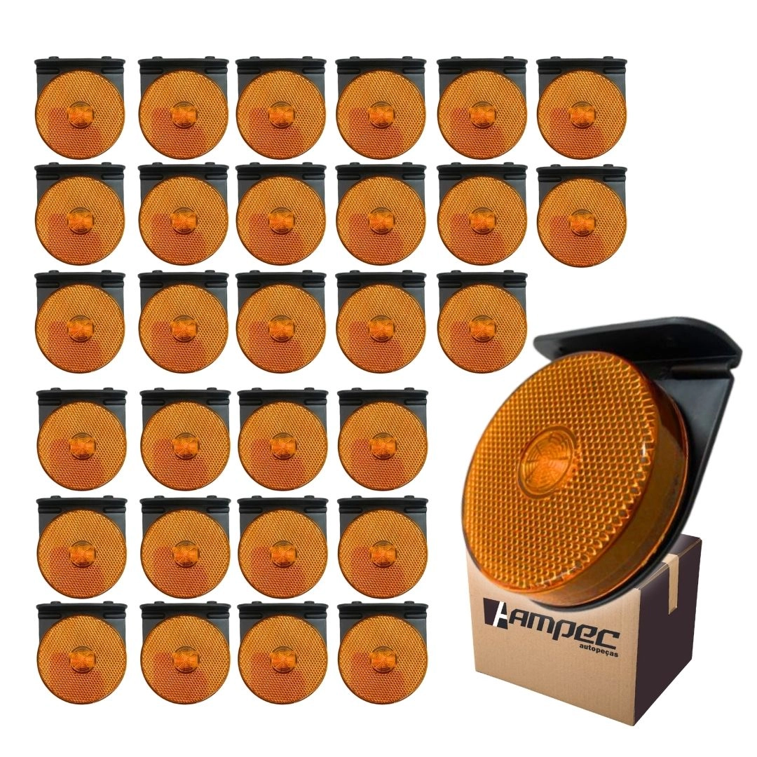 Kit 30 Lanterna Lateral Led Carreta Com Suporte Amarela G Kit 30 Lanterna Lateral Led Carreta Com Suporte Amarela G