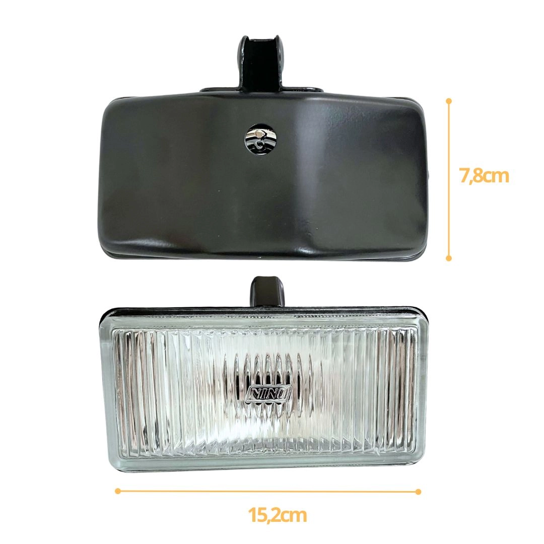 Par Farol Auxiliar Neblina Retangular Universal H3 152x178mm Par Farol Auxiliar Neblina Retangular Universal H3 152x178mm